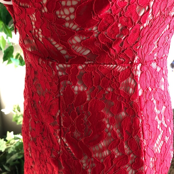 Lulu’s Maci Red Lace Strapless Mini Dress XS - Picture 9 of 16
